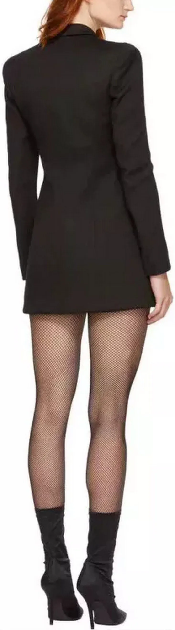 Black Curved-Zip Blazer