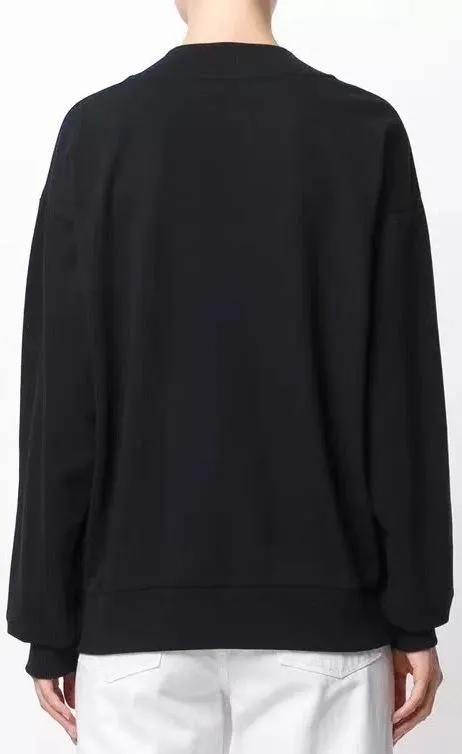 Black Lace-up Sweatshirt