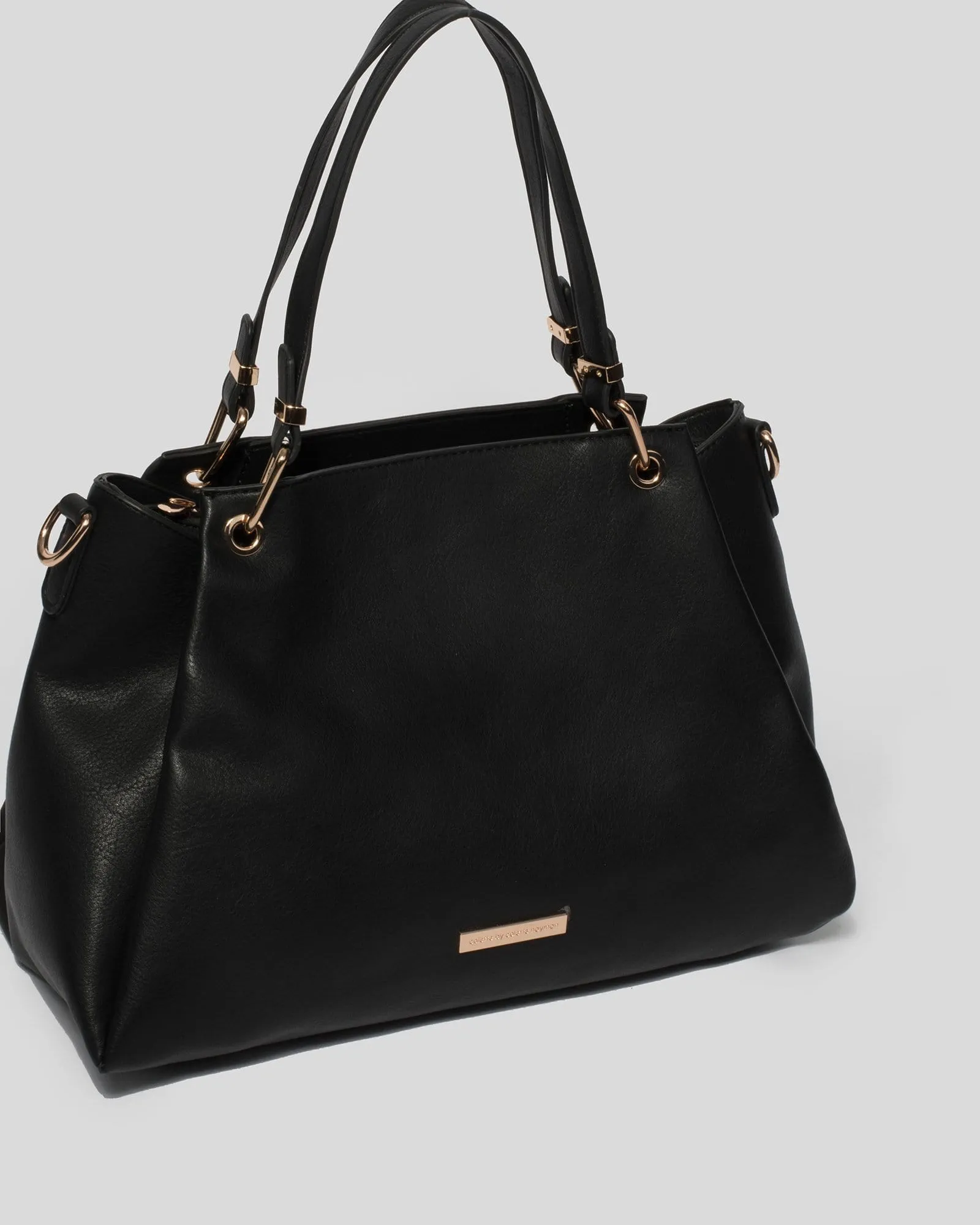 Black Larisa Pleated Tote Bag