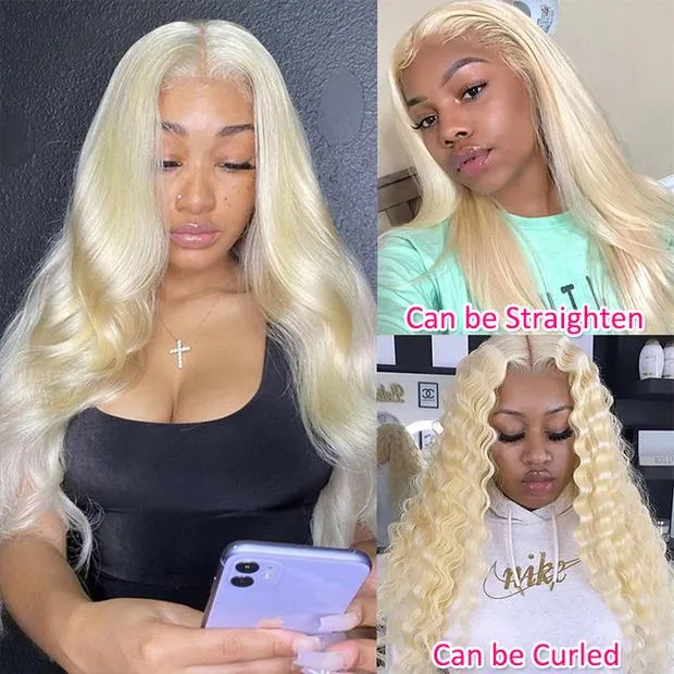 Body Wave 613 Blonde Color Bundles with 4x4 Lace Closure Human Virgin Hair