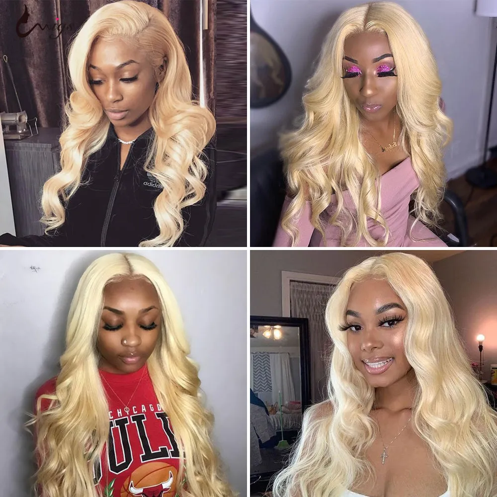 Body Wave 613 Blonde Color Bundles with 4x4 Lace Closure Human Virgin Hair
