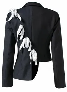 Bow-Embellished Asymmetric Jacket