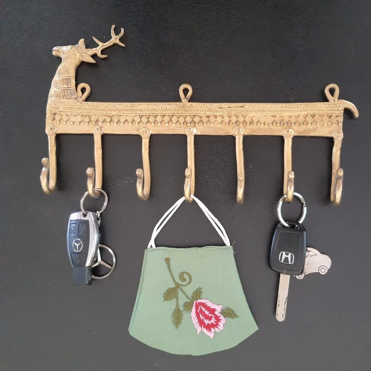 Brass Deer Key Holder (7 Hooks)