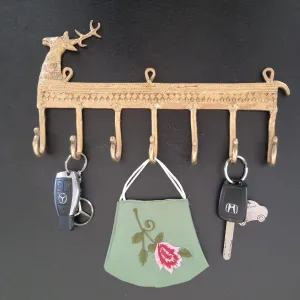 Brass Deer Key Holder (7 Hooks)