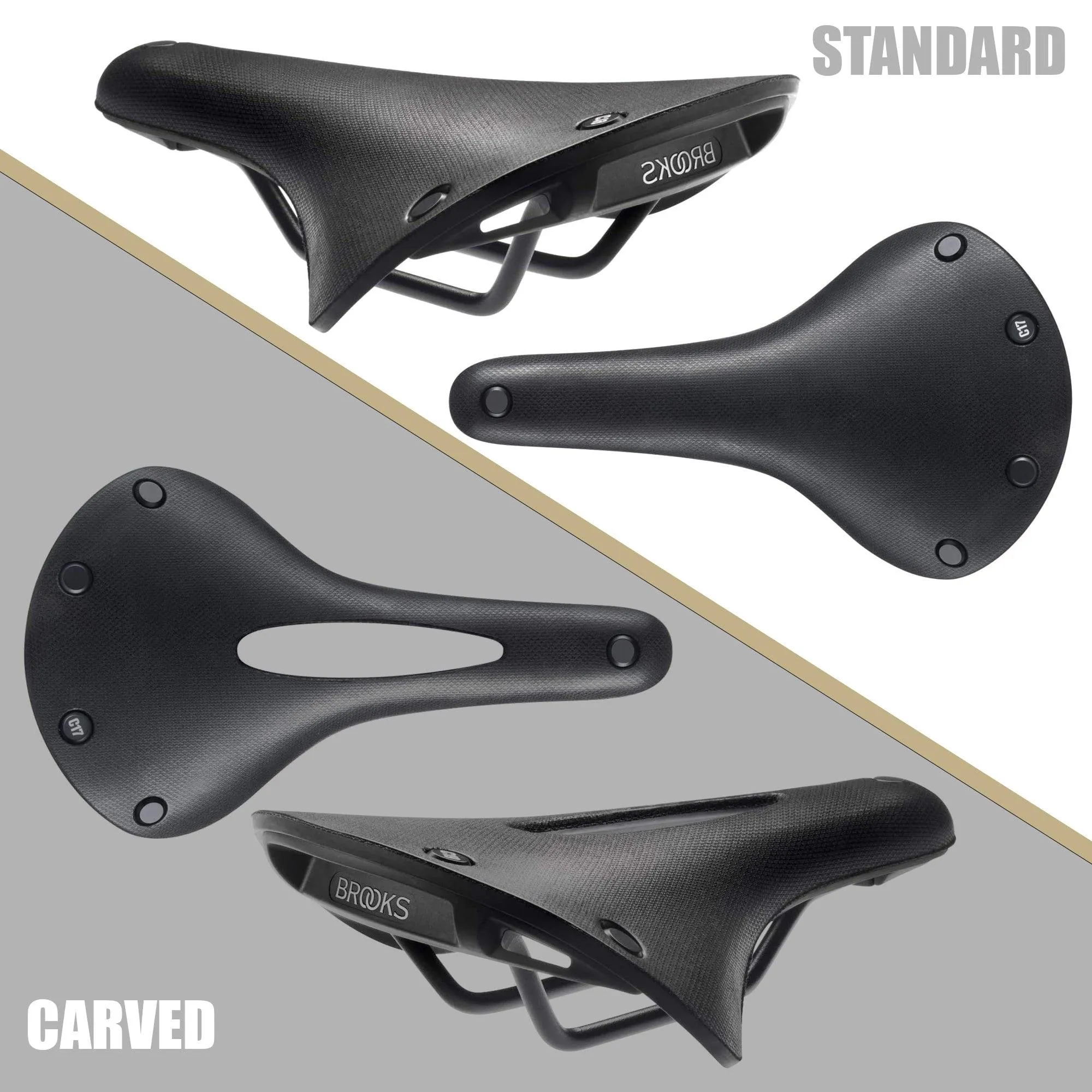 Brooks England Cambium Standard Bicycle Seat Saddle C15, C17 & C19, Black