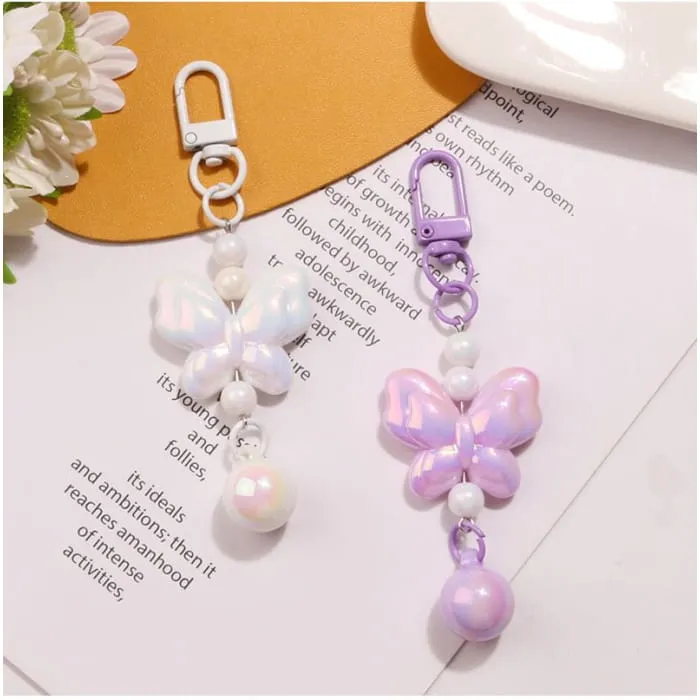 Butterfly Acrylic Bag Charm Keyring