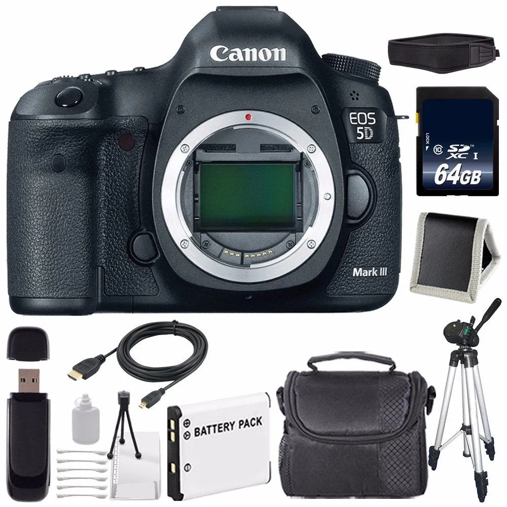 Canon EOD 5D III Digital Camera International Model   LP-E6 Battery   64GB Memory Card Extreme Bundle