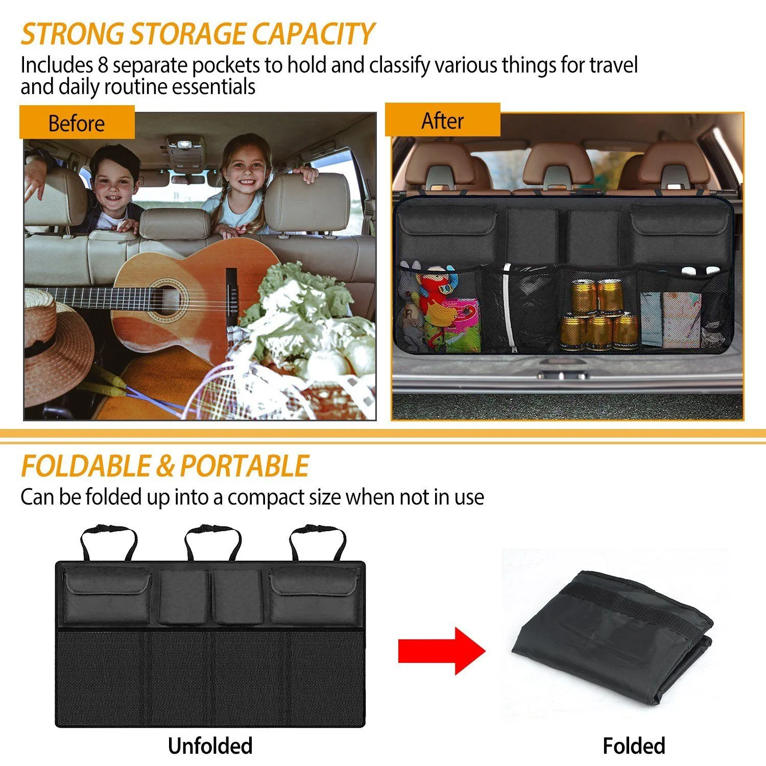 Car Backseat Trunk Organizer