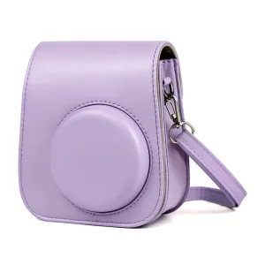 Case for Fujifilm Instax Mini 11 Case PU Leather Instant Camera Cover with Adjustable Strap Purple