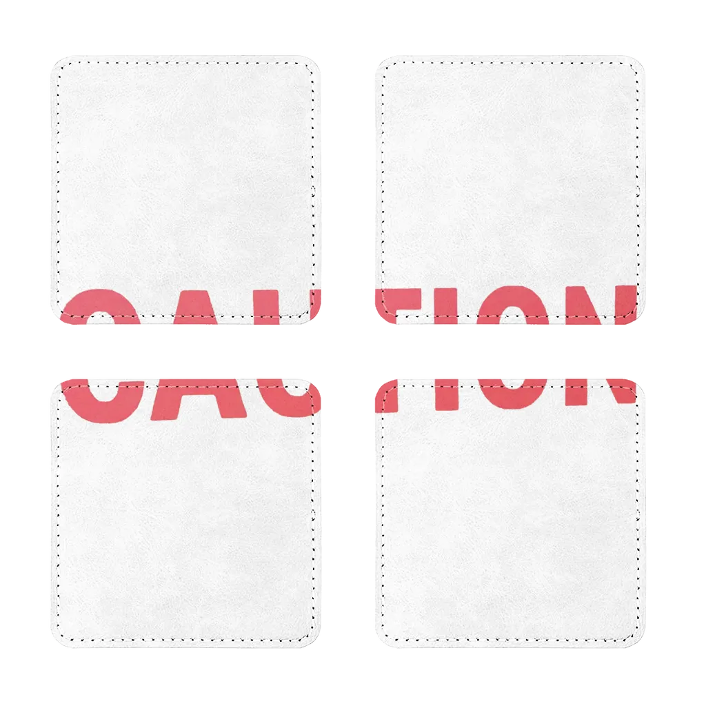 Caution Sublimation Coasters Pack of Four