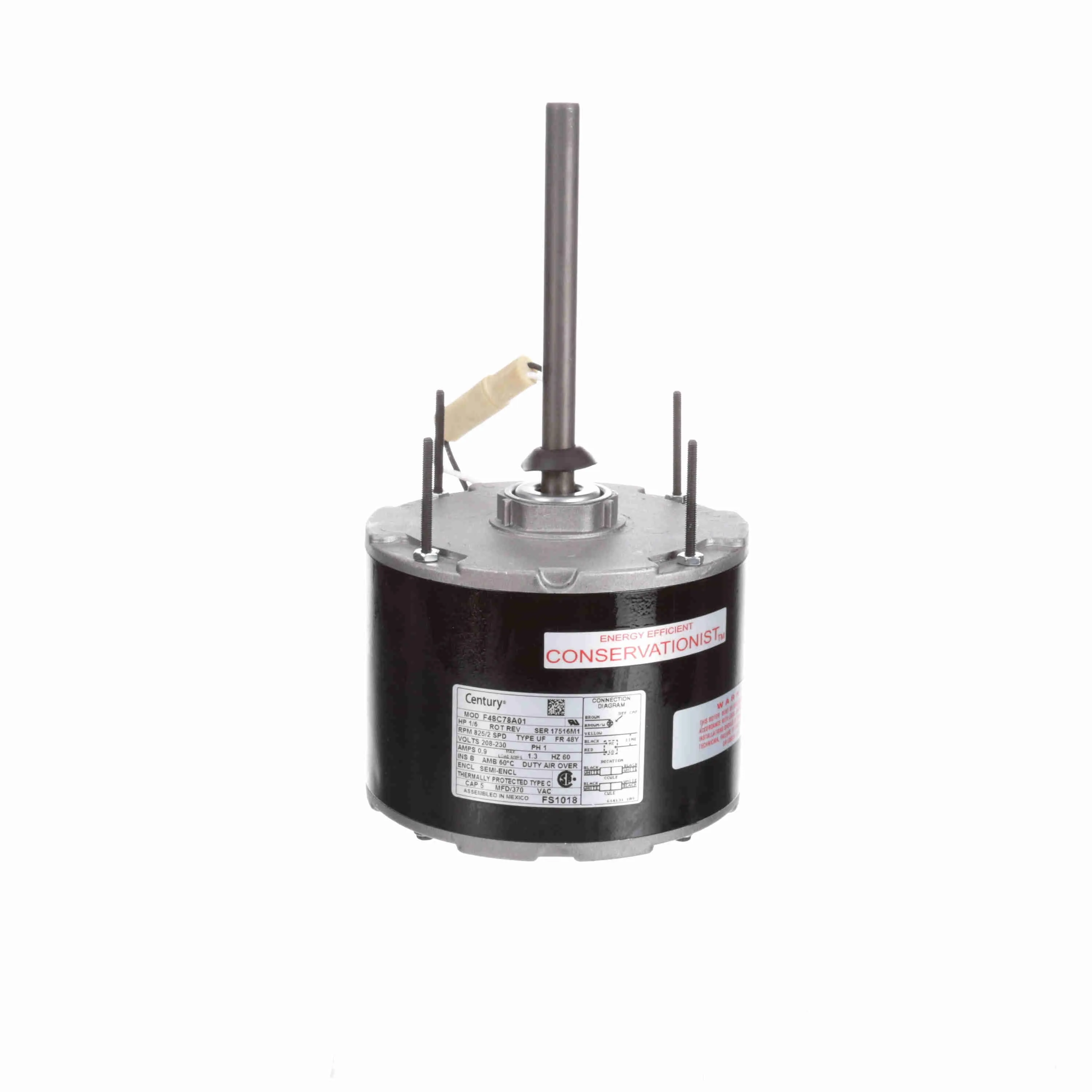 Century FS1018 5.6" Diameter HVAC Condenser Fan Motor - FS1018