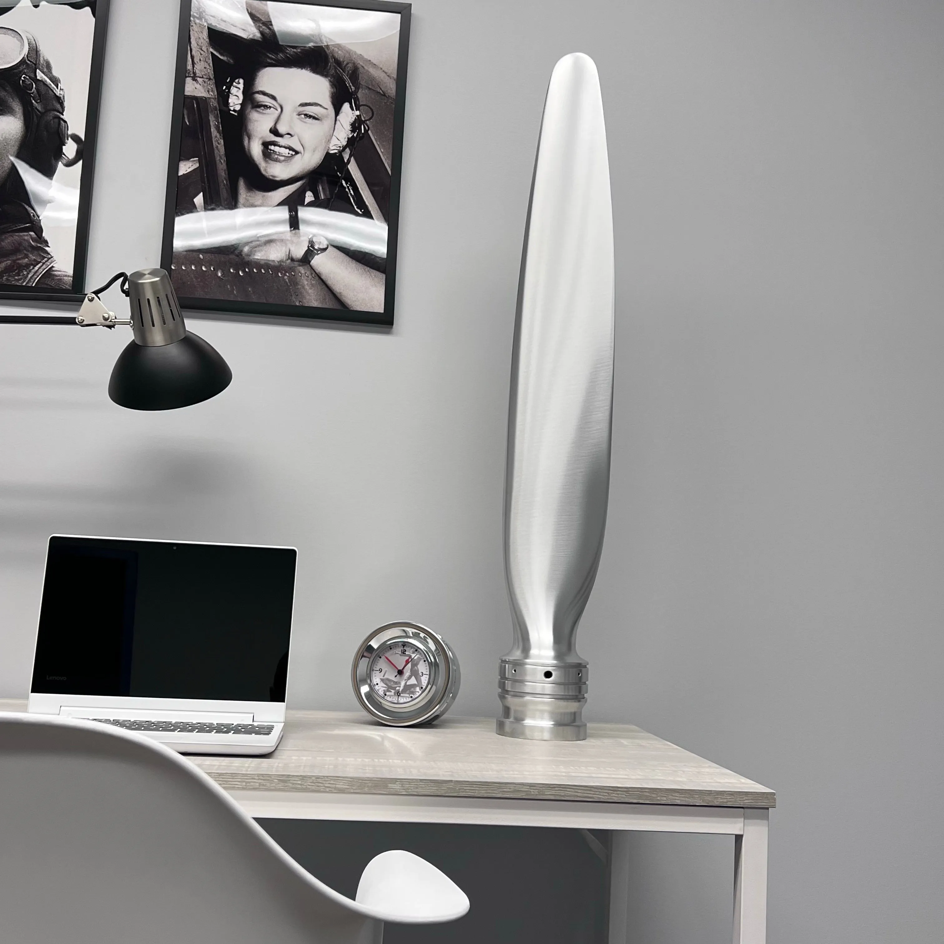 Cessna 402 Brushed Aluminum Airplane Propeller Blade Metal Sculpture
