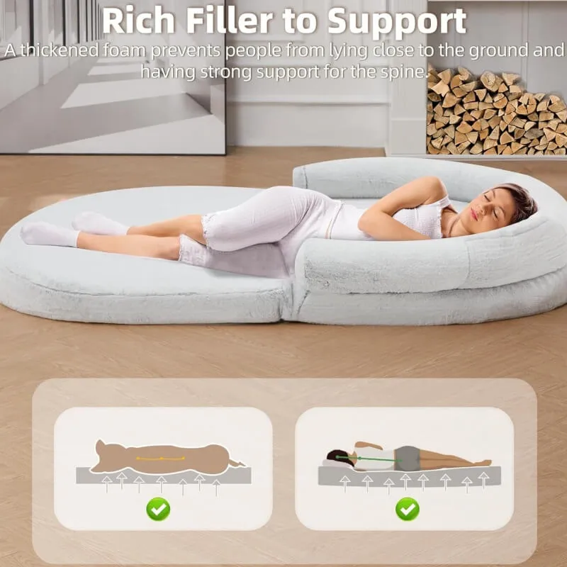 Chic Plush Large Dog Bed Foldable Human Dog Bed