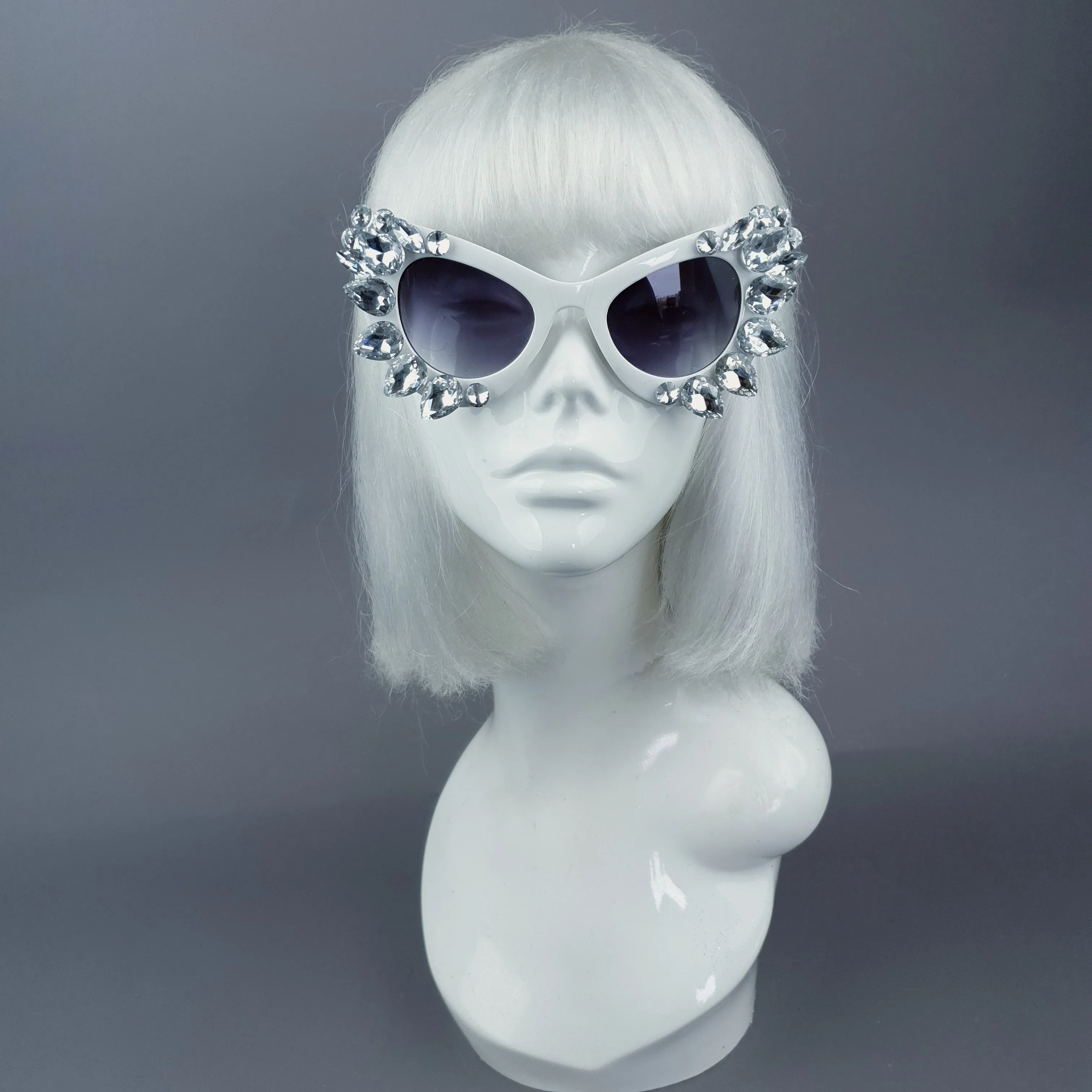 Clear Gem White Sunglasses