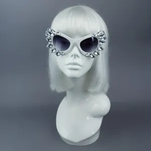 Clear Gem White Sunglasses