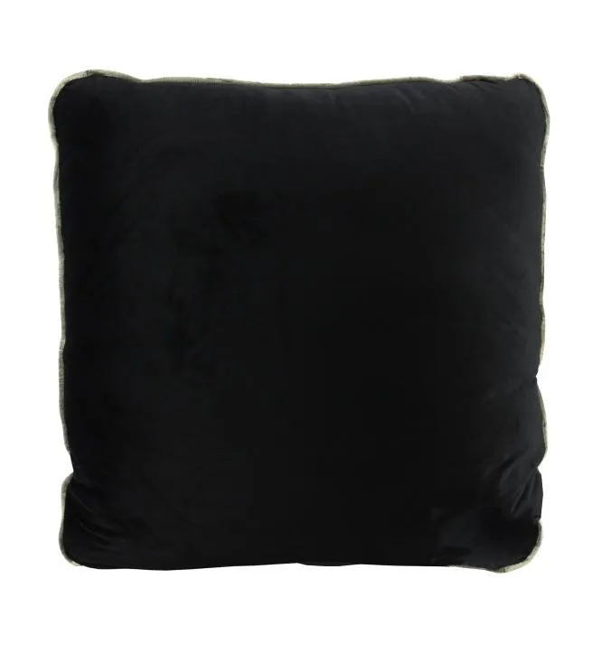 Coco Piped Velvet Cushions - Black ( Gold Trim )