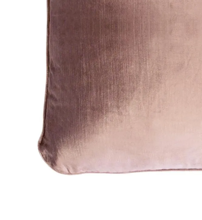 Coco Piped Velvet Cushions - Vintage Rose