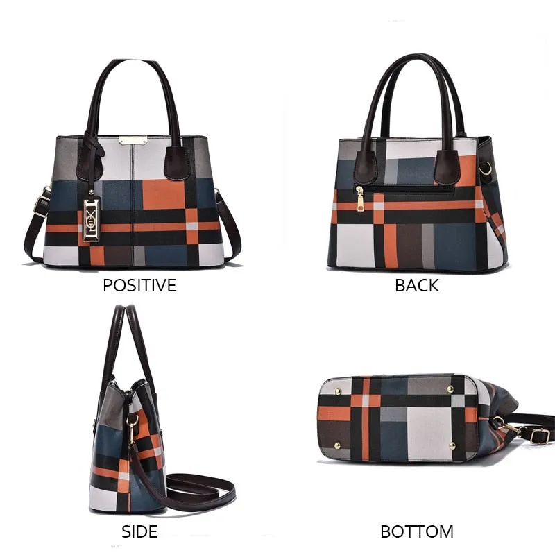 Color Block Full Capacity Bag