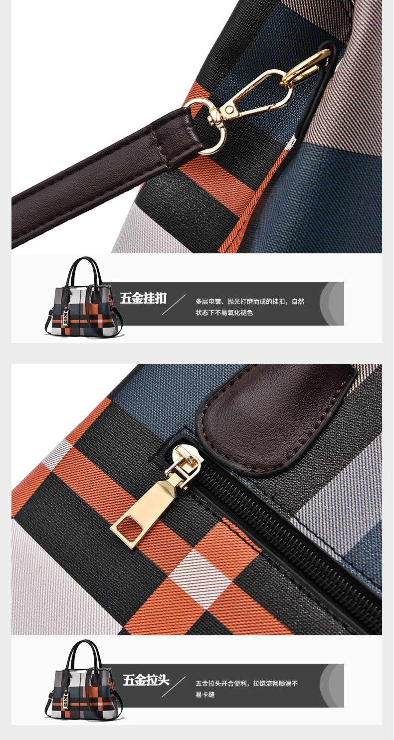 Color Block Full Capacity Bag