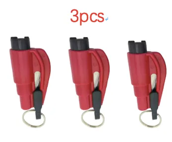 Color: Red 3pcs - 3 in 1 Emergency Mini Hammer Safety Auto Car