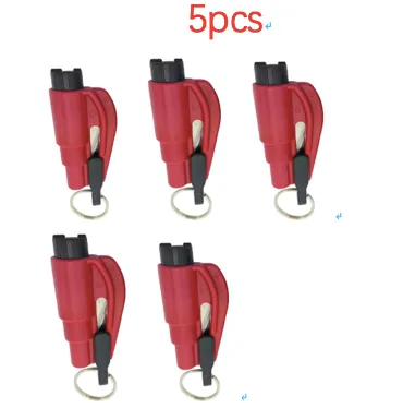 Color: Red 5pcs - 3 in 1 Emergency Mini Hammer Safety Auto Car