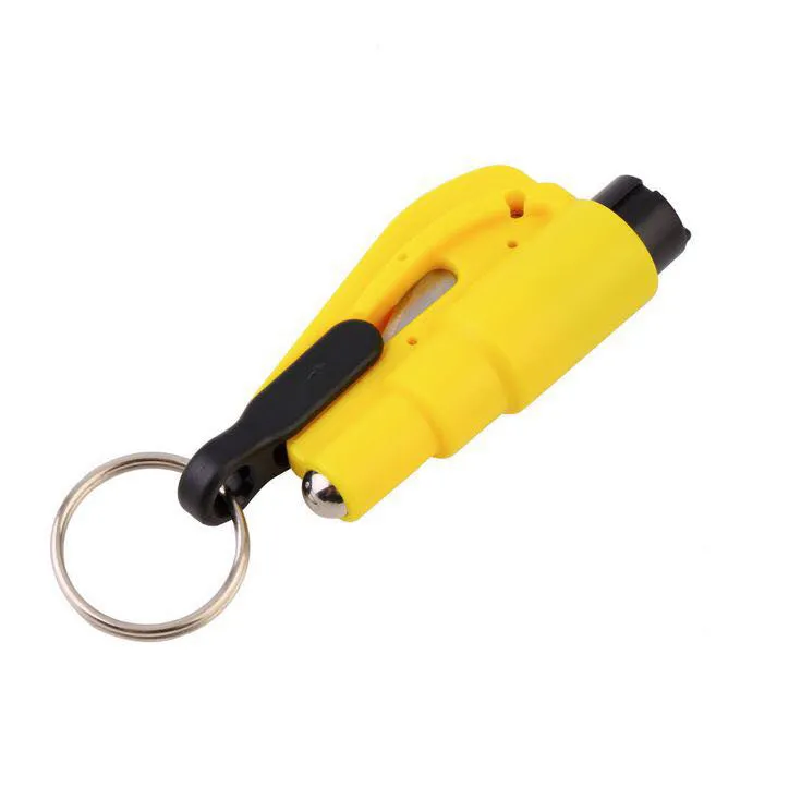 Color: yellow - 3 in 1 Emergency Mini Hammer Safety Auto Car