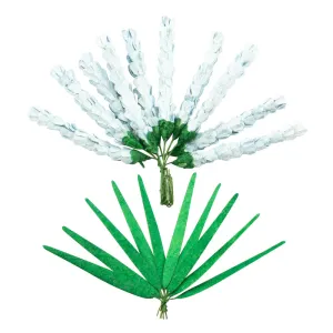 Couture Creations - Lavender Love Paper Flowers - 2-Tone Baby Blue Mulberry Paper Lavender Stems   Long Grass (20pc)