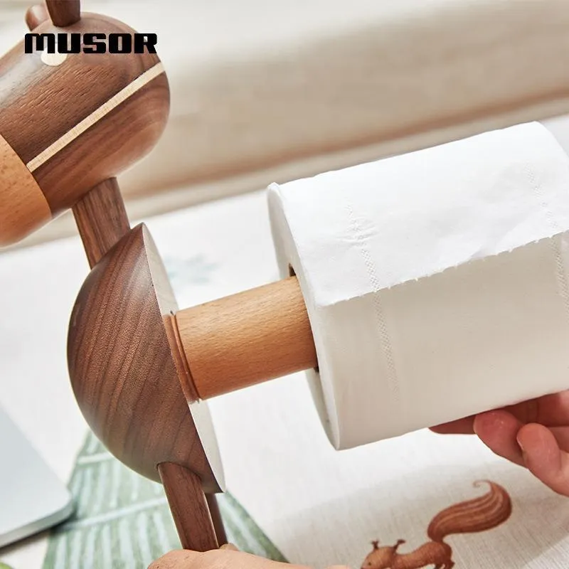 Creative little wooden donkey tissue holder