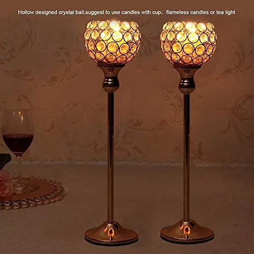 Crystal Silver Candle Holder Sets