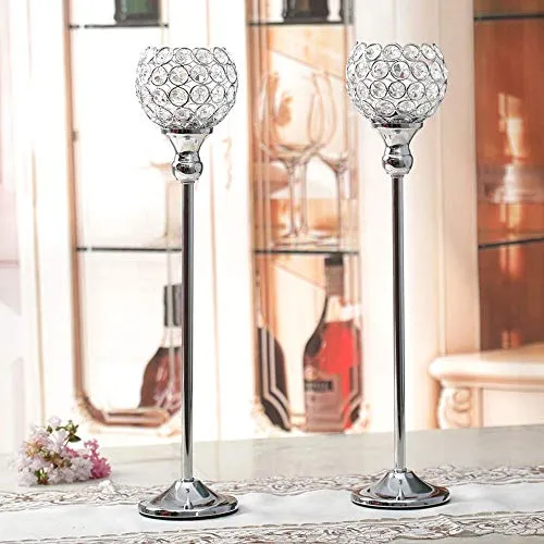 Crystal Silver Candle Holder Sets