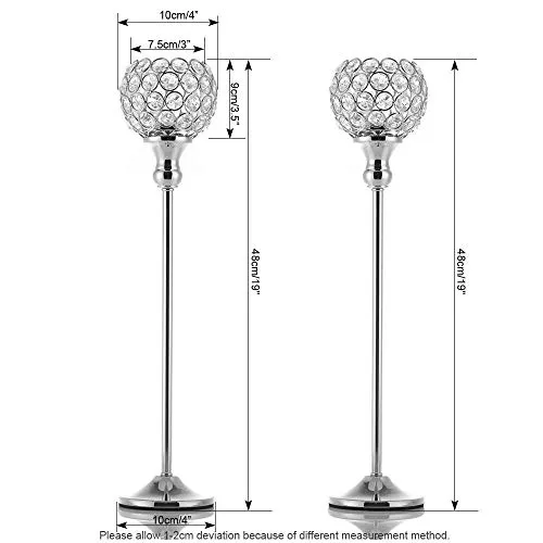 Crystal Silver Candle Holder Sets