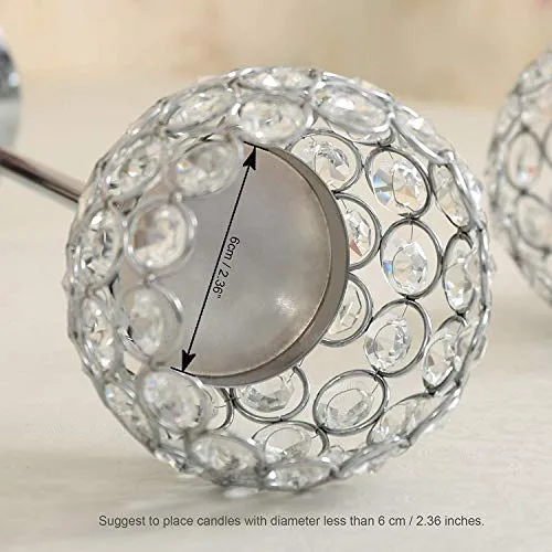 Crystal Silver Candle Holder Sets