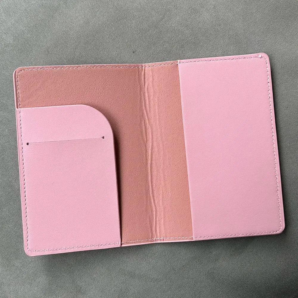 Custom Engraved Passport Holder for Adventurous Couples - Elegant Travel Essential