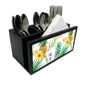 Cutlery Tissue Holder Napkin Stand -  Pineapples Leaf