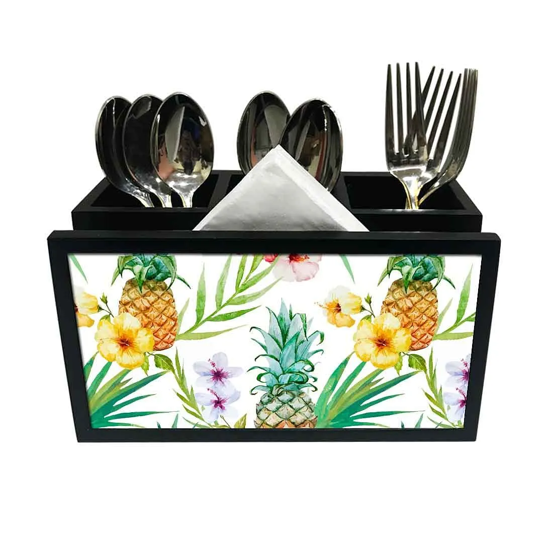 Cutlery Tissue Holder Napkin Stand -  Pineapples Leaf