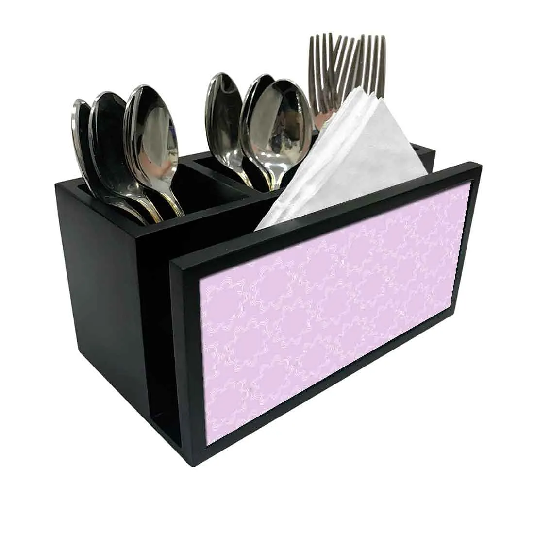 Cutlery Tissue Holder Napkin Stand -  Purple Star Pattern
