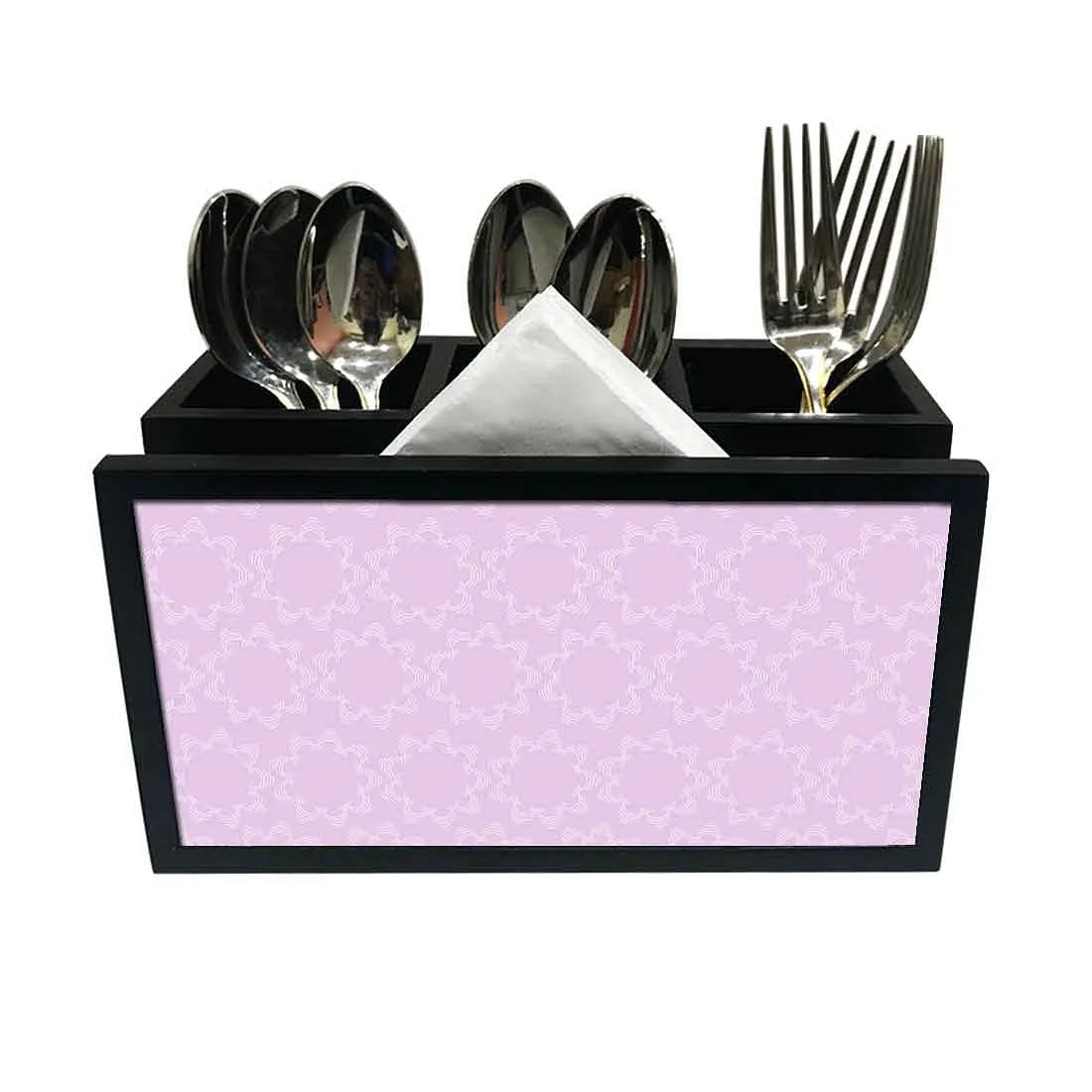 Cutlery Tissue Holder Napkin Stand -  Purple Star Pattern