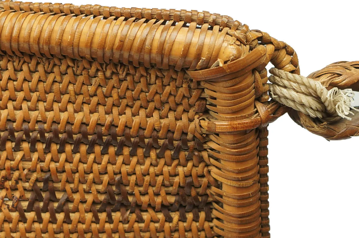 Dayak Tribe Baby Carrier Borneo Indonesia Mid 20th Century Woven Rattan Basket
