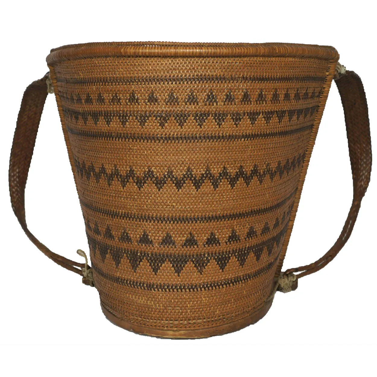 Dayak Tribe Baby Carrier Borneo Indonesia Mid 20th Century Woven Rattan Basket