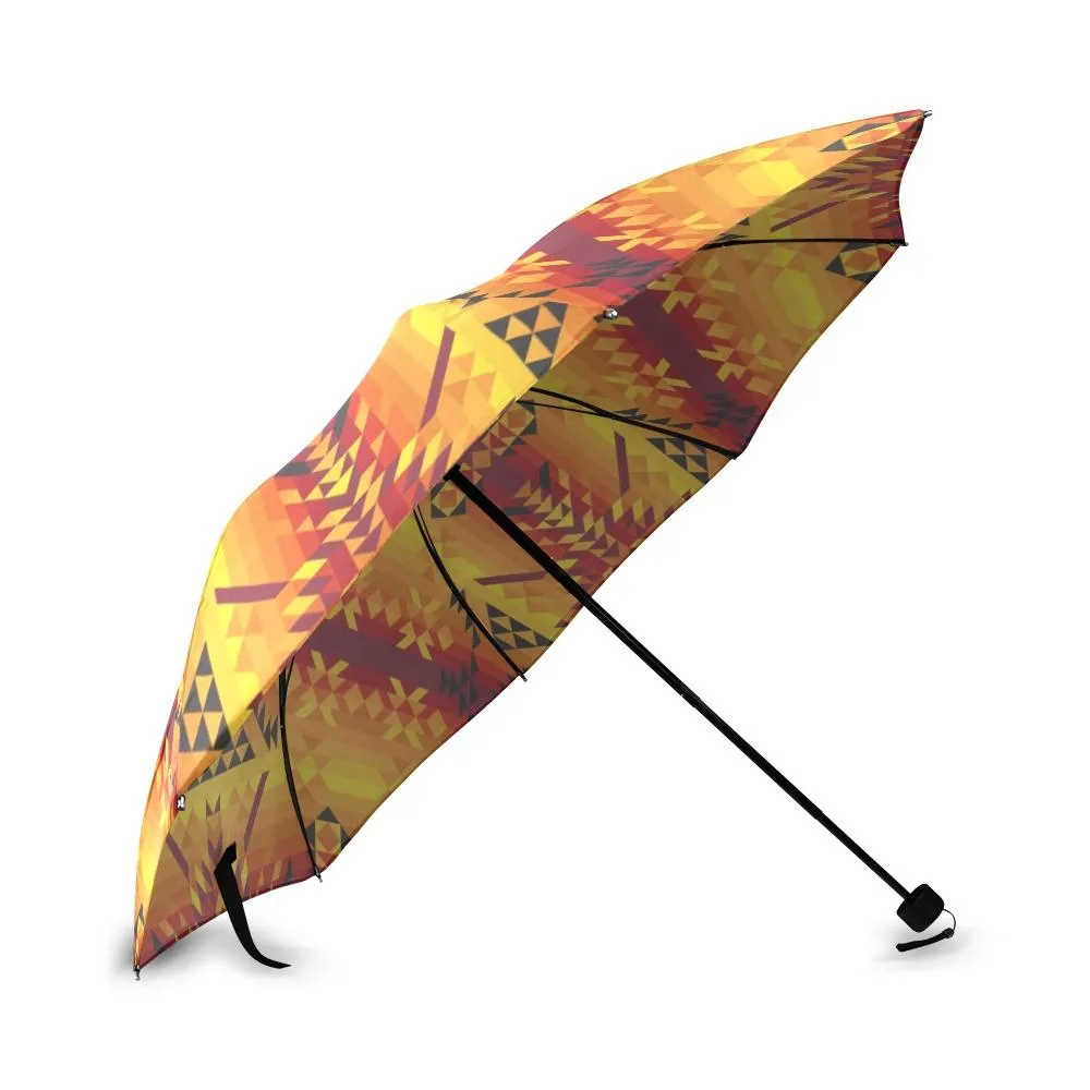 Desert Geo Yellow Red Foldable Umbrella