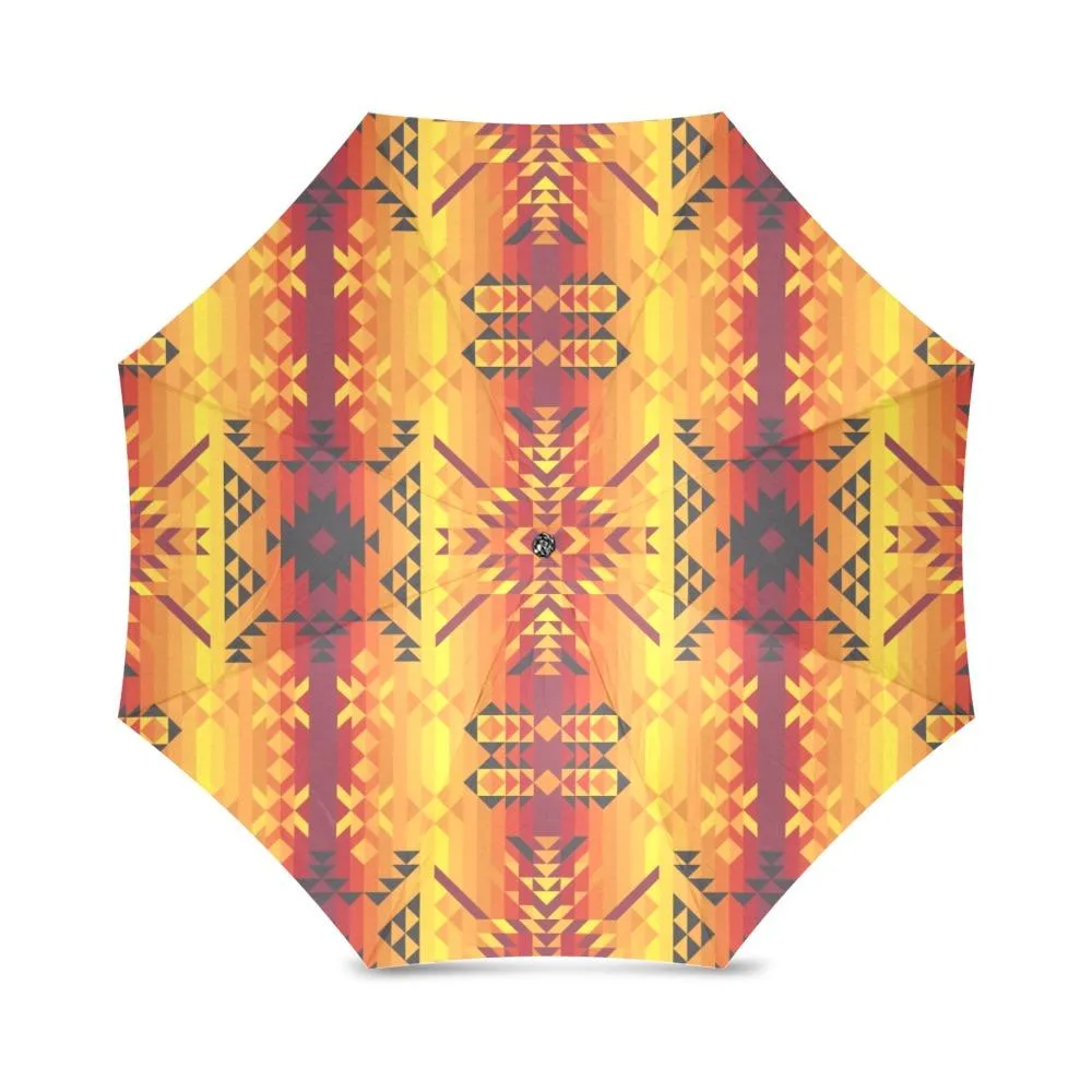 Desert Geo Yellow Red Foldable Umbrella