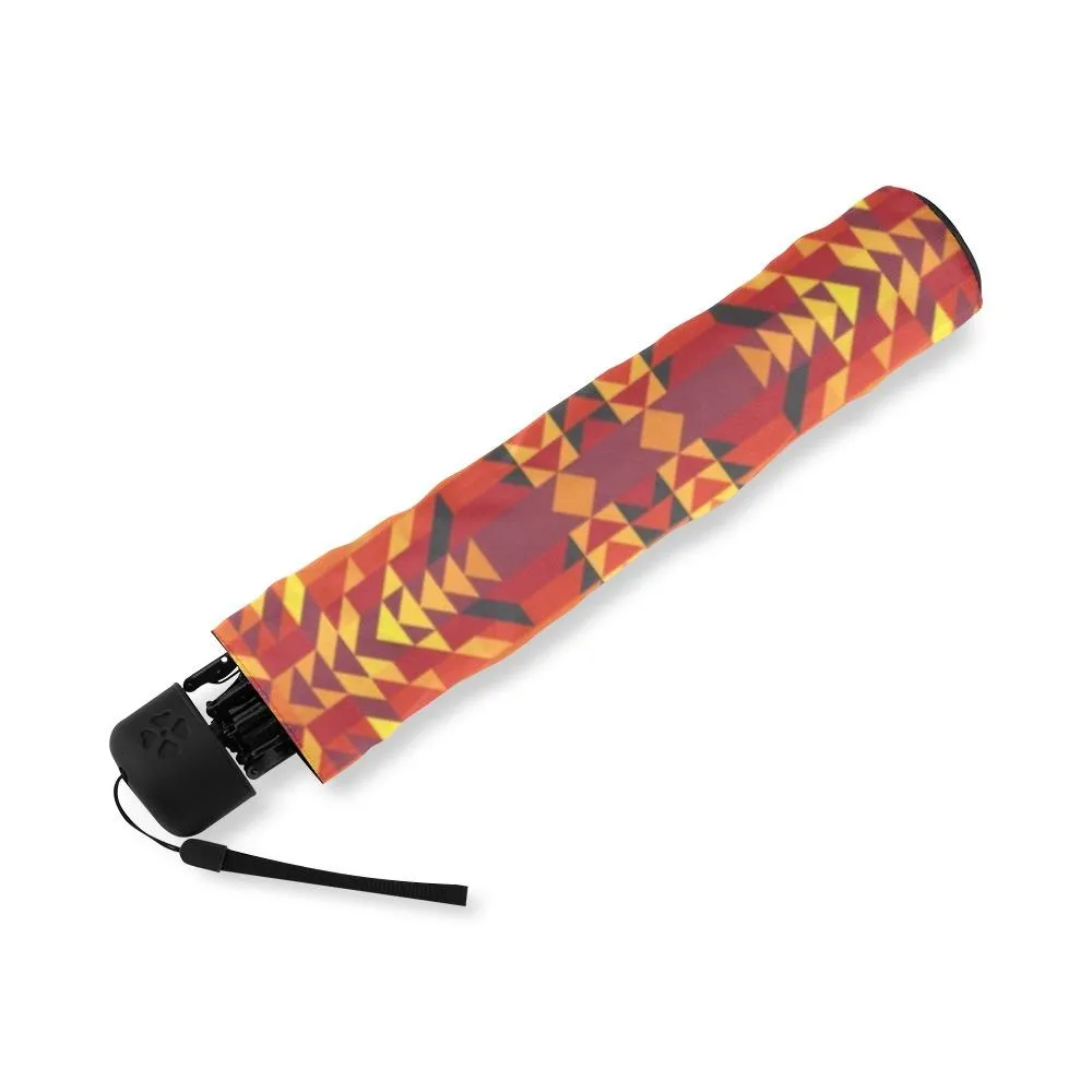 Desert Geo Yellow Red Foldable Umbrella