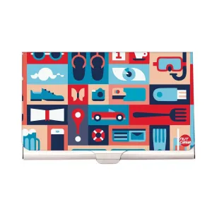Designer Visiting Card Holder Nutcase - Retro Elements ( Nautica )