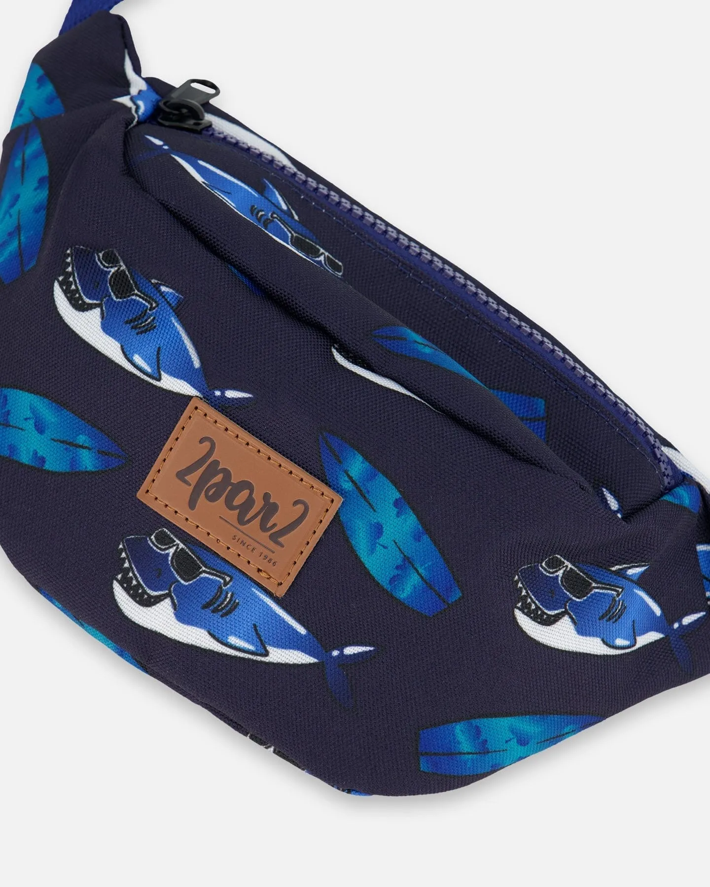 Deux par Deux Boy's Fanny Bag Navy Printed Shark