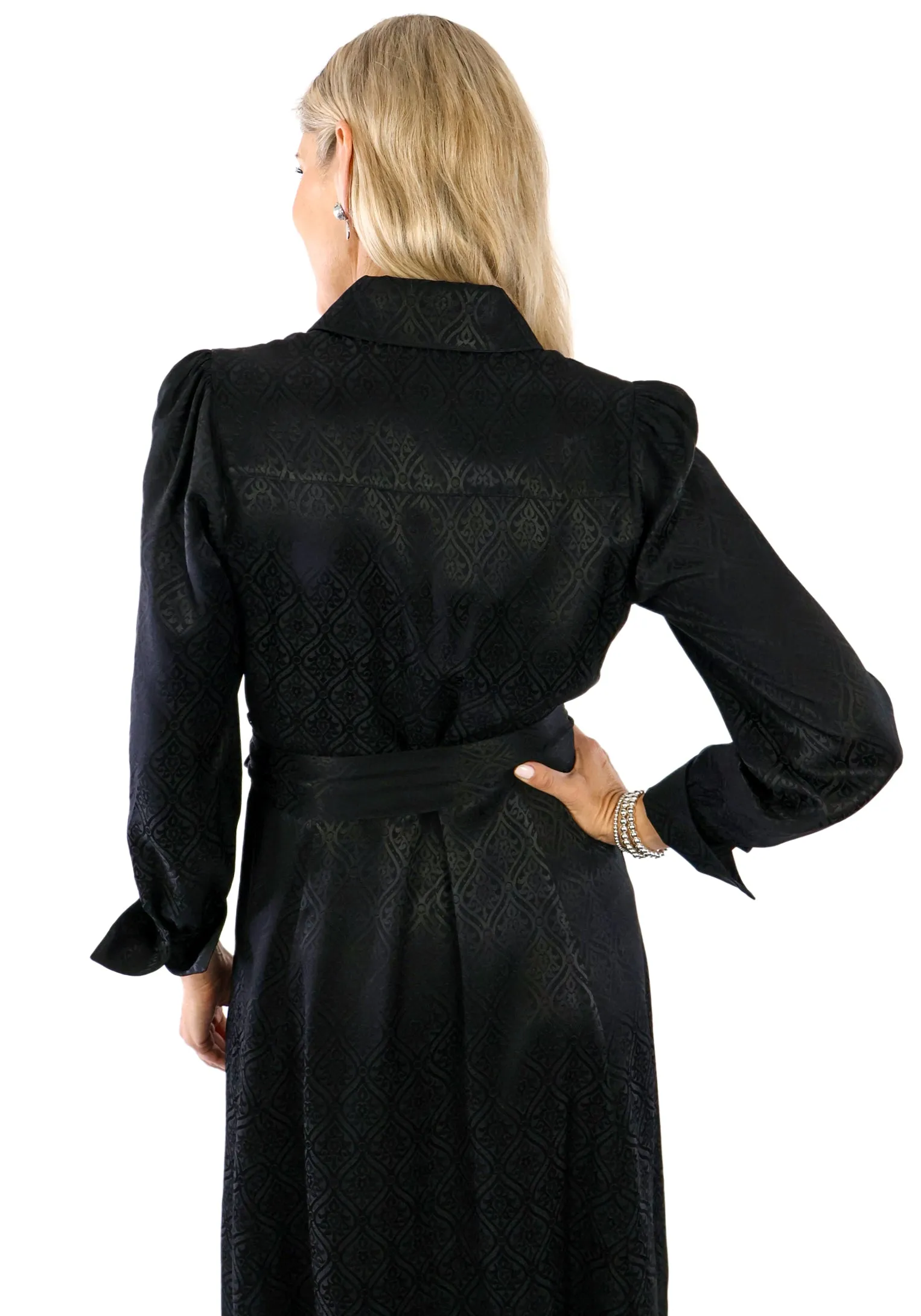Diamond Patterned Dress - Black