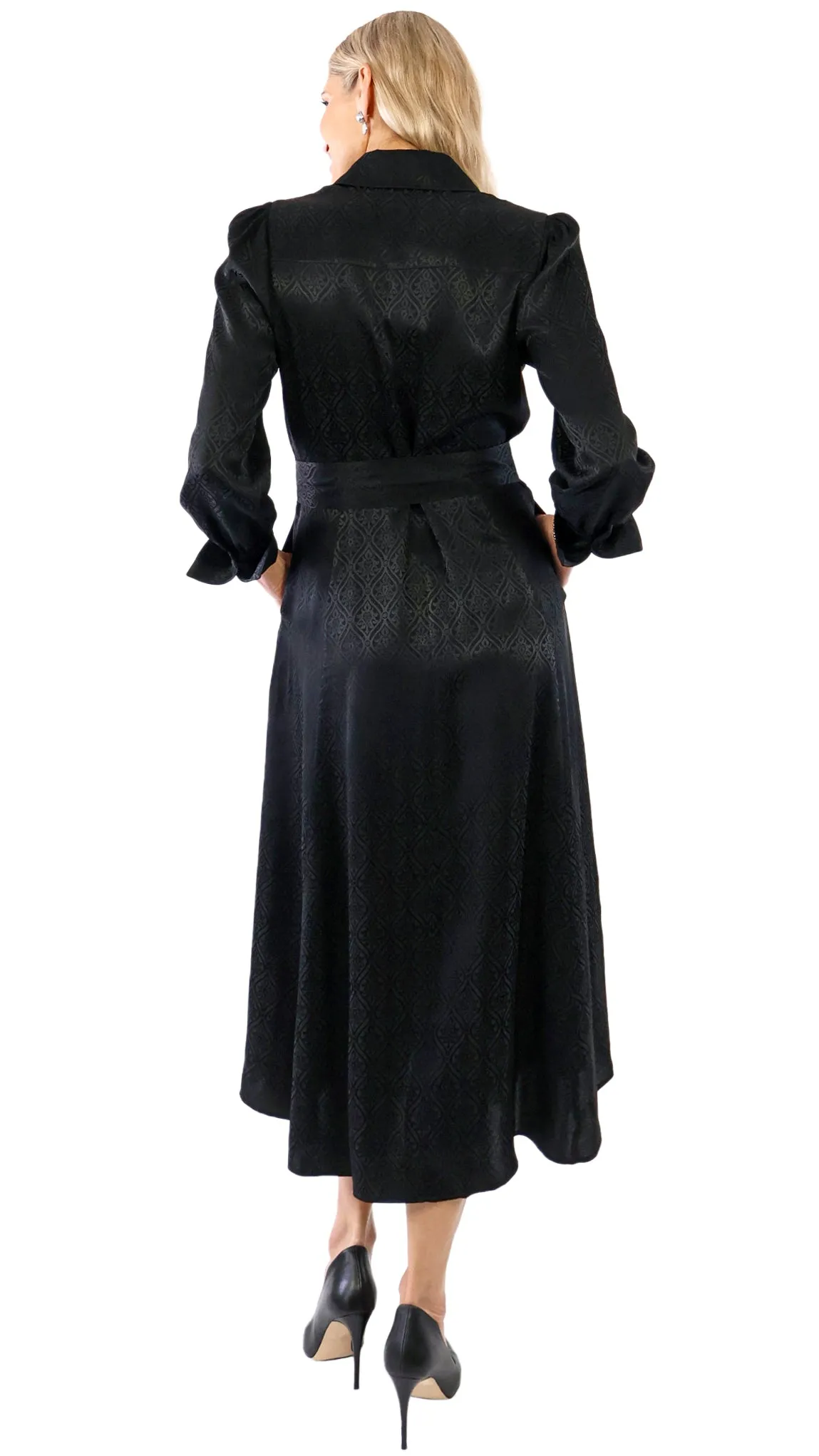 Diamond Patterned Dress - Black