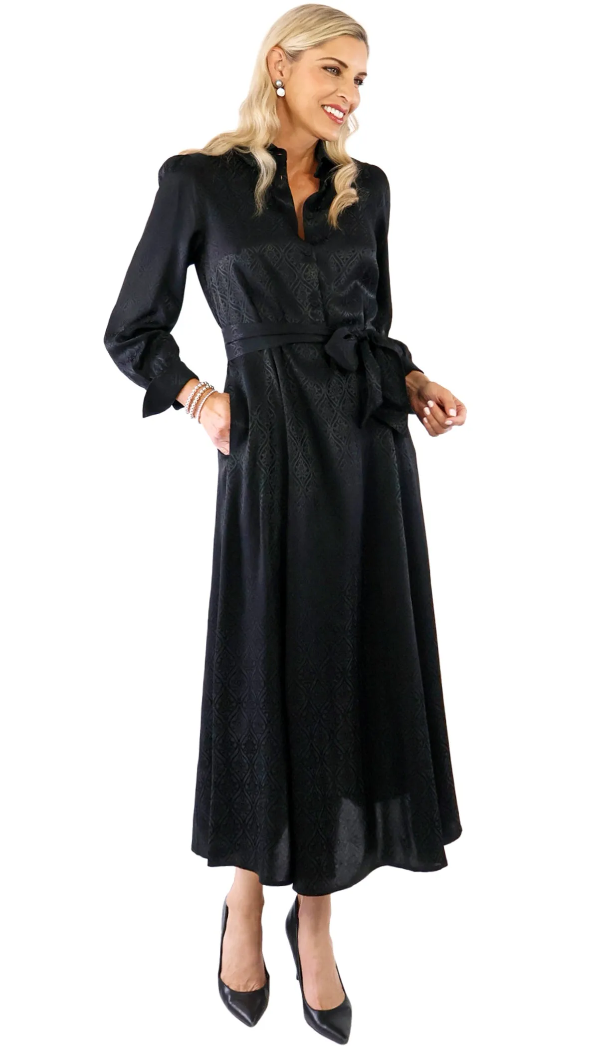 Diamond Patterned Dress - Black