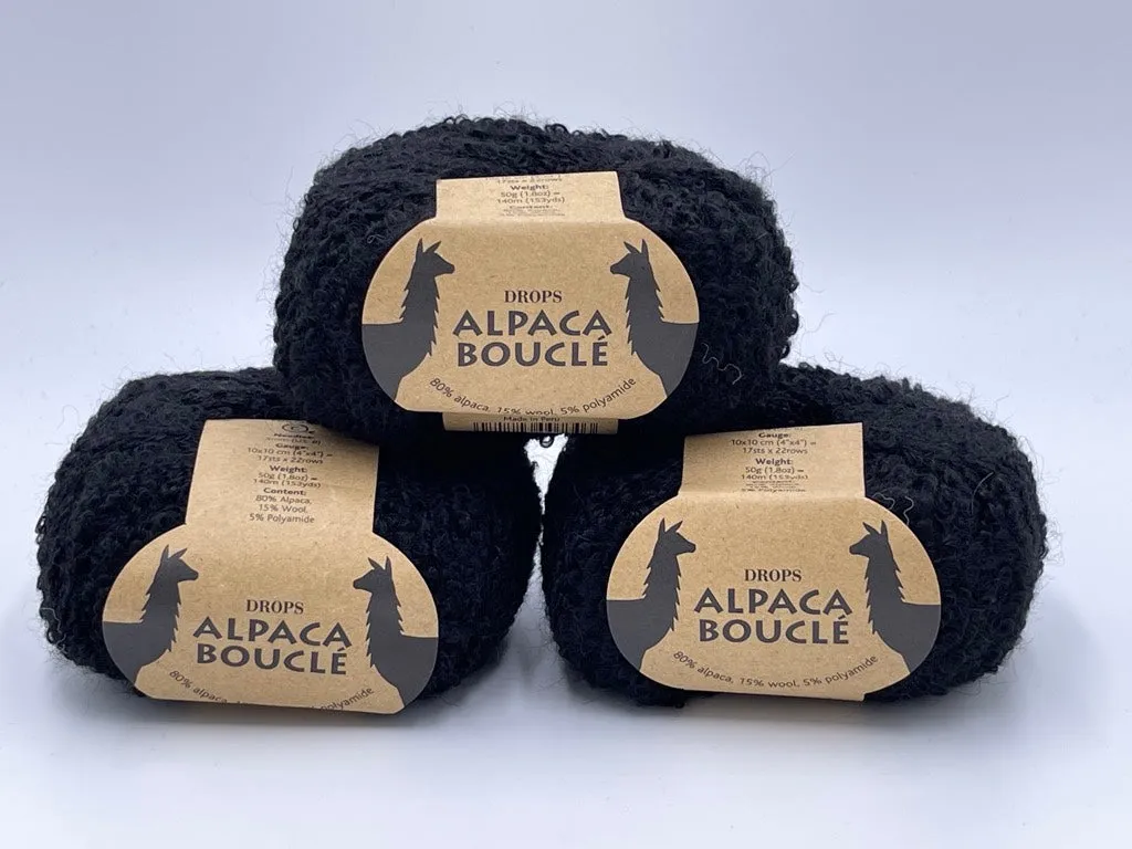 Drops Alpaca - Boucle Mix Yarn - 50g - 6 options - Rag Doll Hair/Knitting