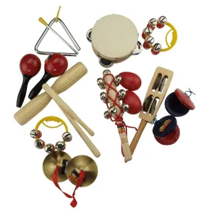 Drumfire Hand Percussion Set with Plastic Carry Tub (10-Piece)