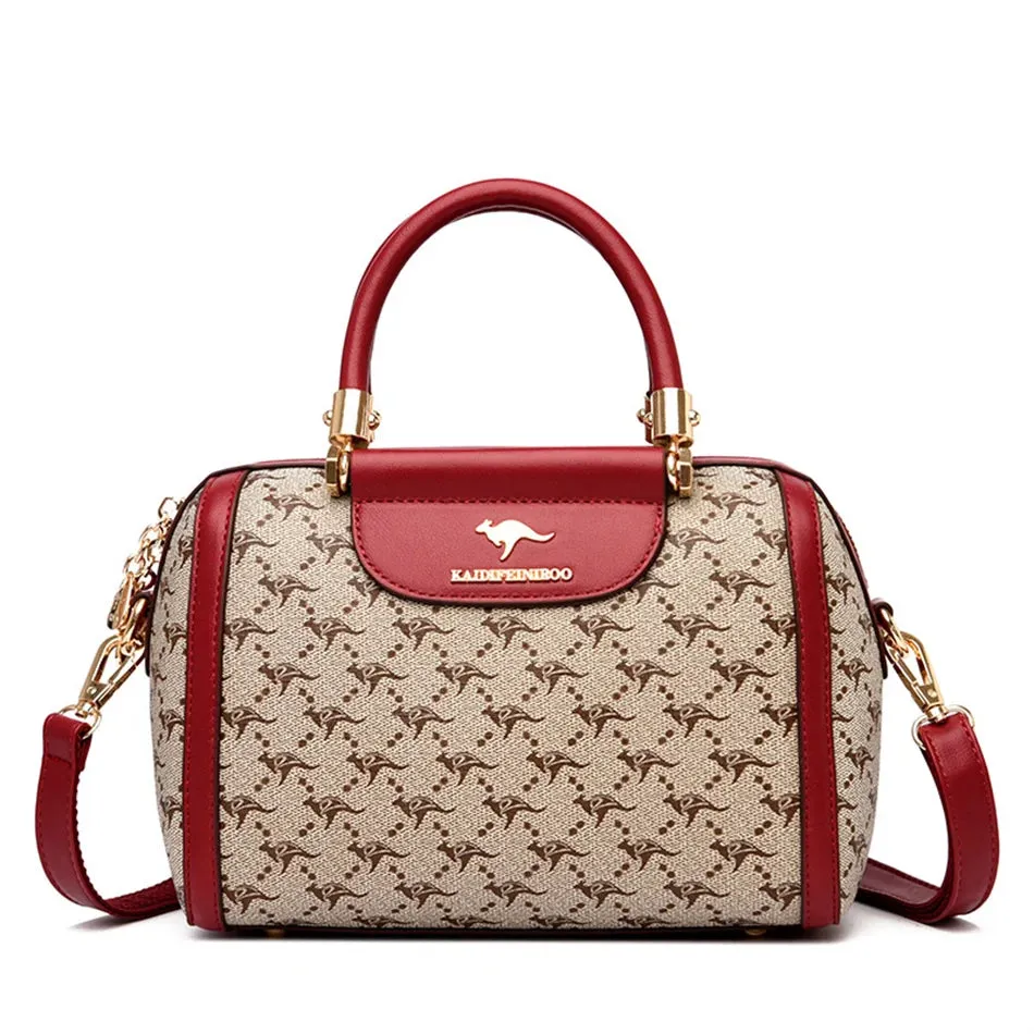 Elegant Monogrammed Leather Messenger Tote